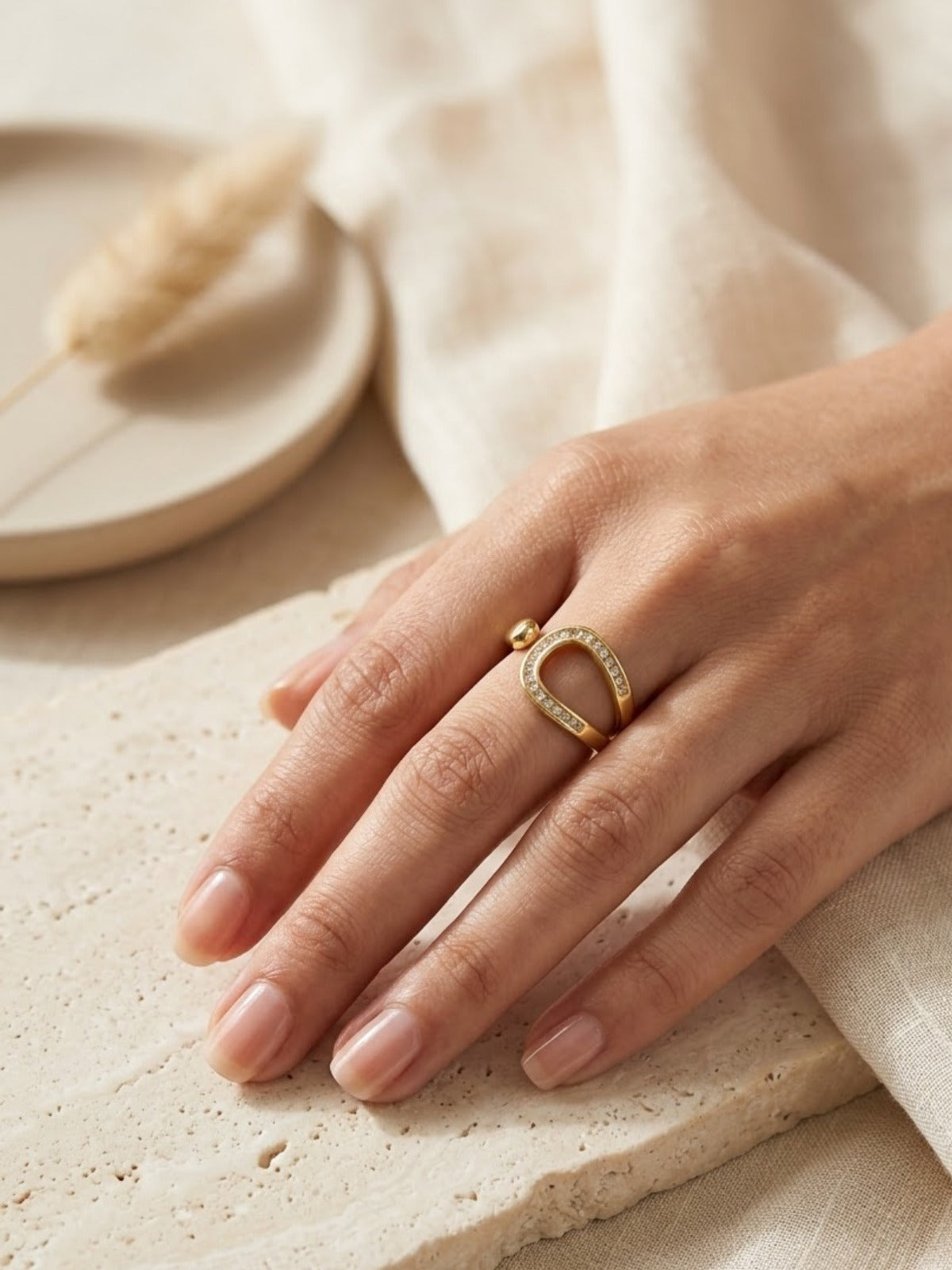 Grace Teardrop Open Wrap Ring