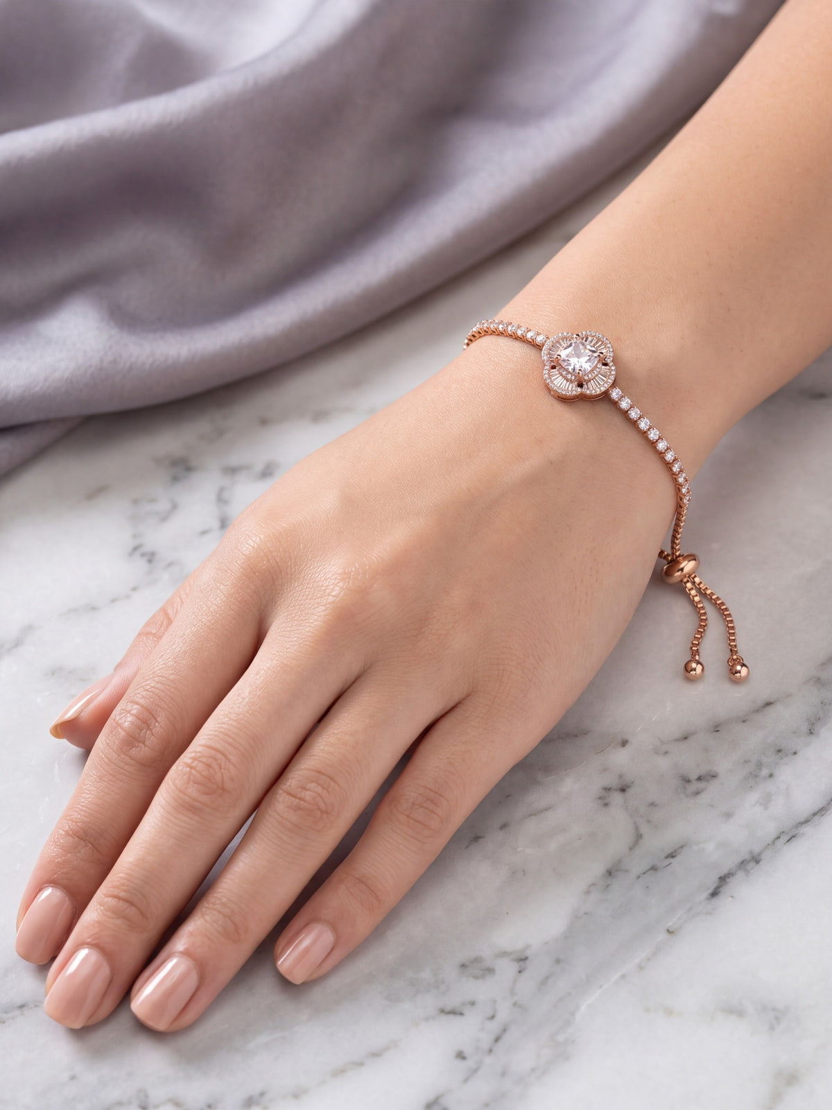 Diamond Flora Rose Gold Bracelet