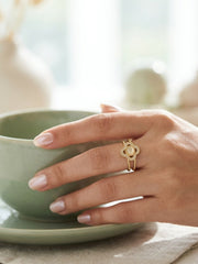 Radiance Pearl Clover Ring