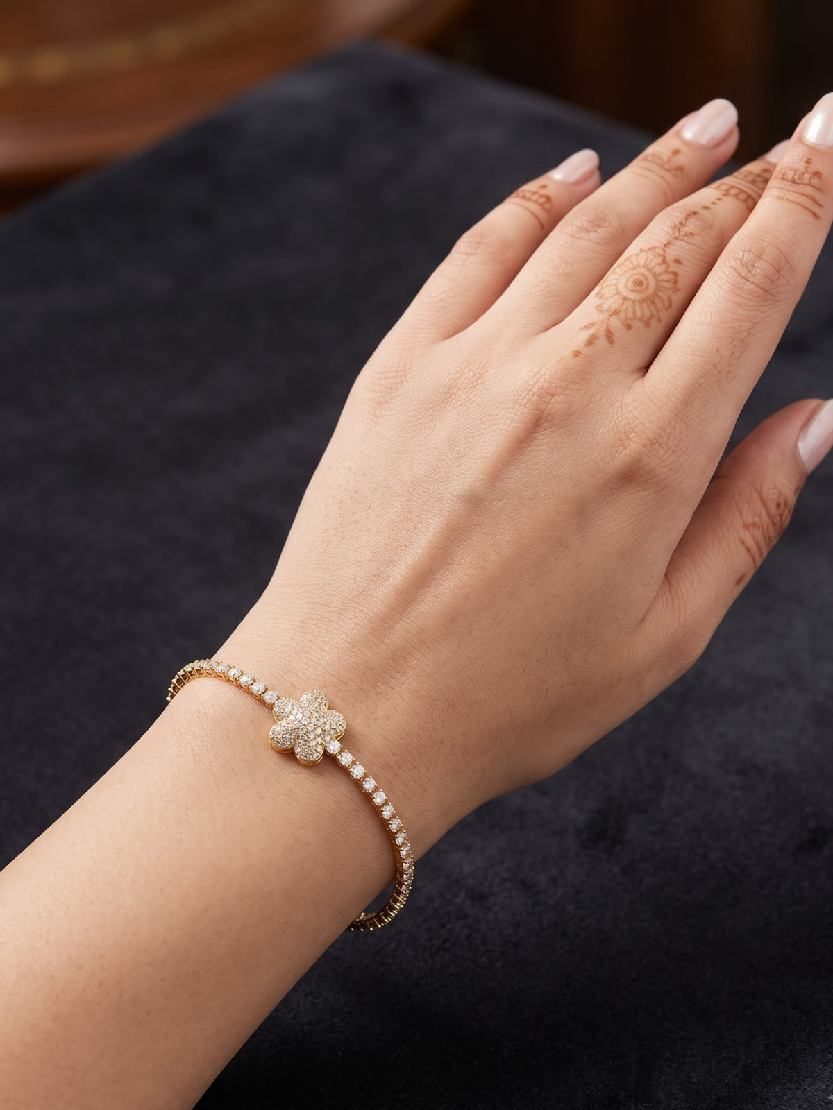 Flora Crystal Gold Bracelet