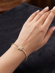 Flora Crystal Gold Bracelet