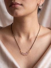 Mehka Crescent Stone Mangalsutra Set