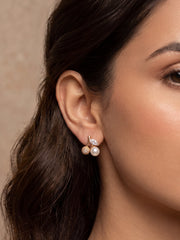 Pearl Cherry Bali Floral Earrings