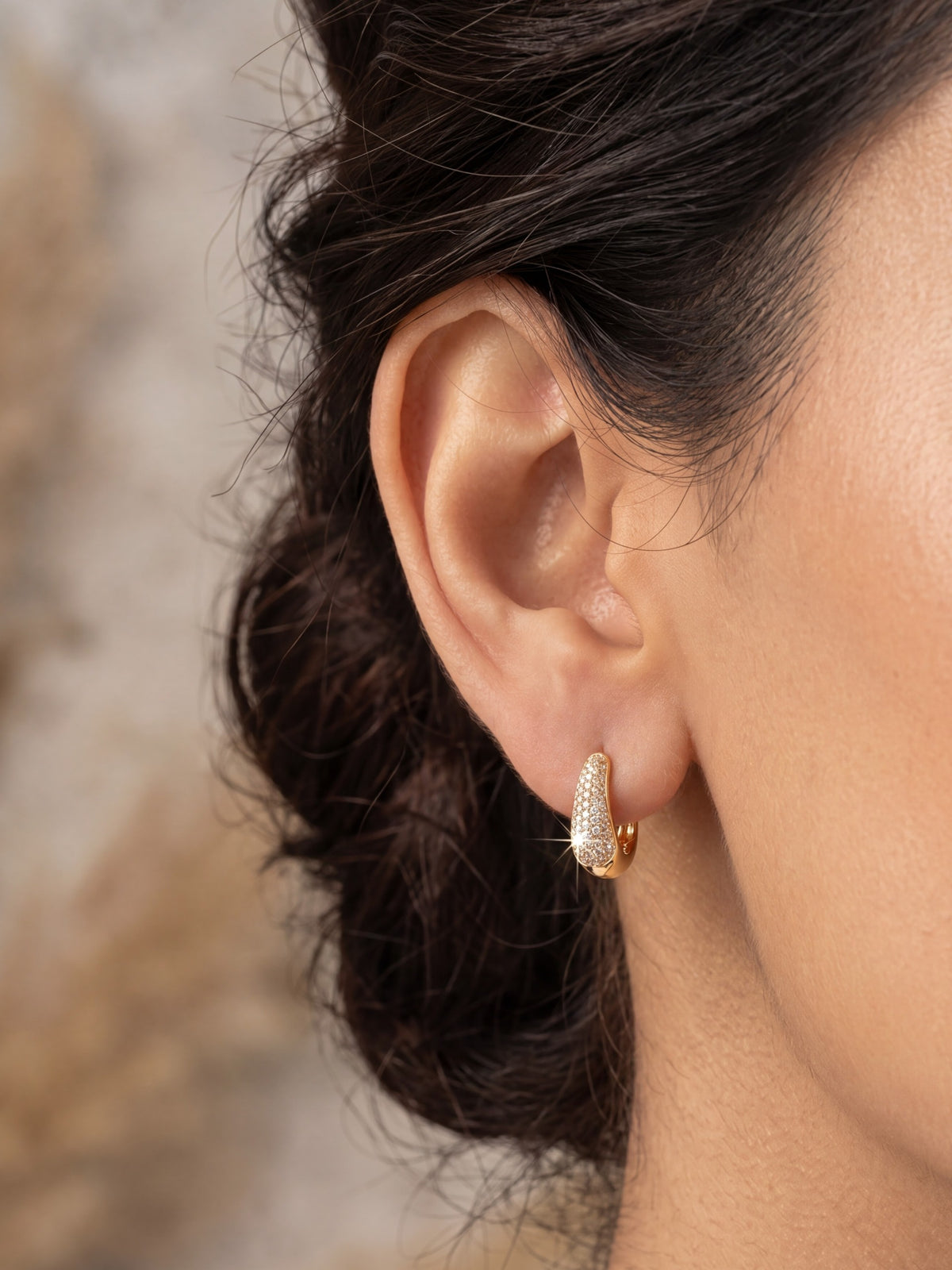 Clover Bali Crystal Hoop Earrings