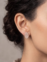 Glint Leaf Crystal Stud Earrings
