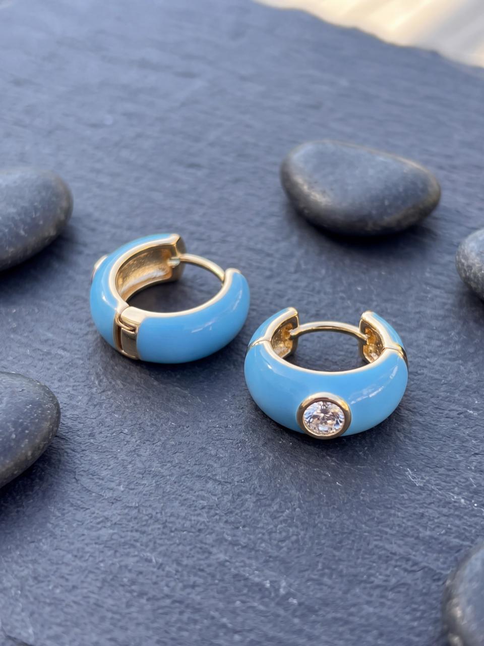 Luxe Bali Sky Blue Hoop Earrings