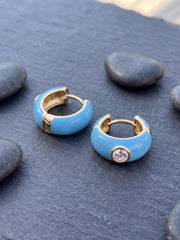 Luxe Bali Sky Blue Hoop Earrings