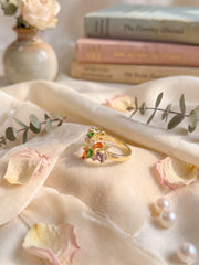 Leaf Glow Multicolor Crystal Ring