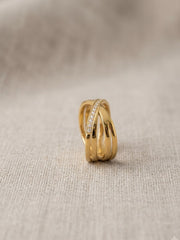 Spark Criss-Cross Pavé Ring
