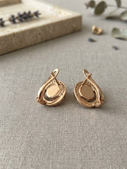 Eternal Pearl Blue Enamel Hoop Earrings