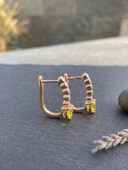 Lemon Glow American Diamond Earrings