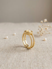 Royal Crown Pearl Halo Ring
