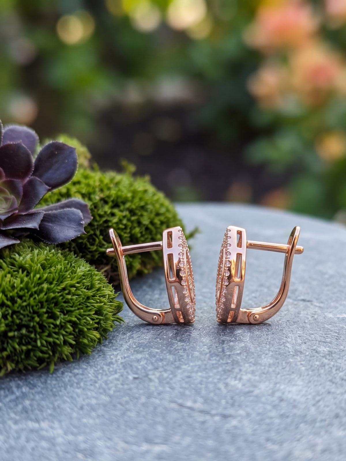 Glint Leaf Crystal Stud Earrings