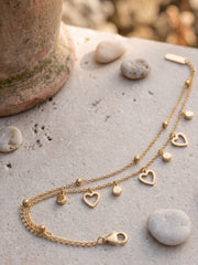 Lovely Spark Heart Charm Anklet
