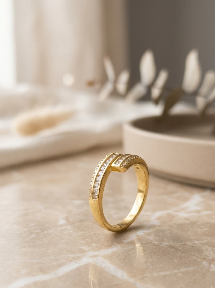 Brilliant Beauty Geometric Ring