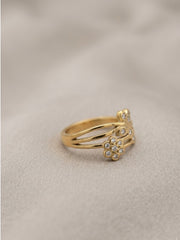 Flora Butterfly Crystal Ring