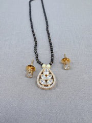 Kanak White Teardrop Stone Mangalsutra