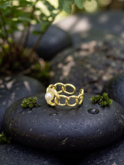Chain Pearl Statement Ring