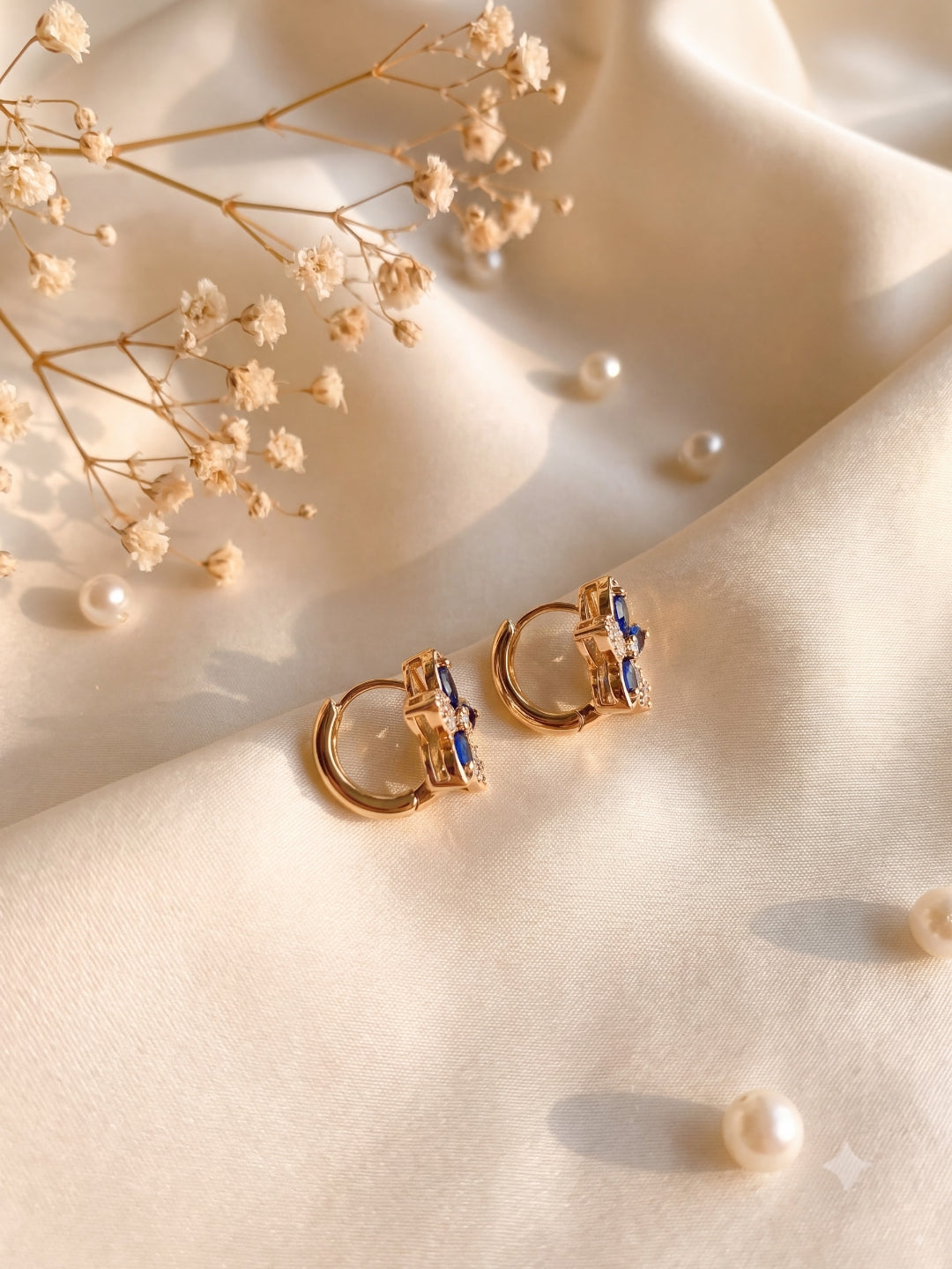 Lily Blue Butterfly Stud Earrings