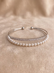 Pearl Pop Silver Cuff Bracelet