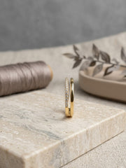 Silk Line Pavé Bypass Ring
