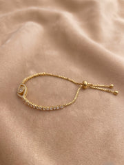 Evil Eye Diamond Bolo Bracelet