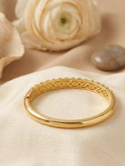Royal Floral CZ Gold Kada