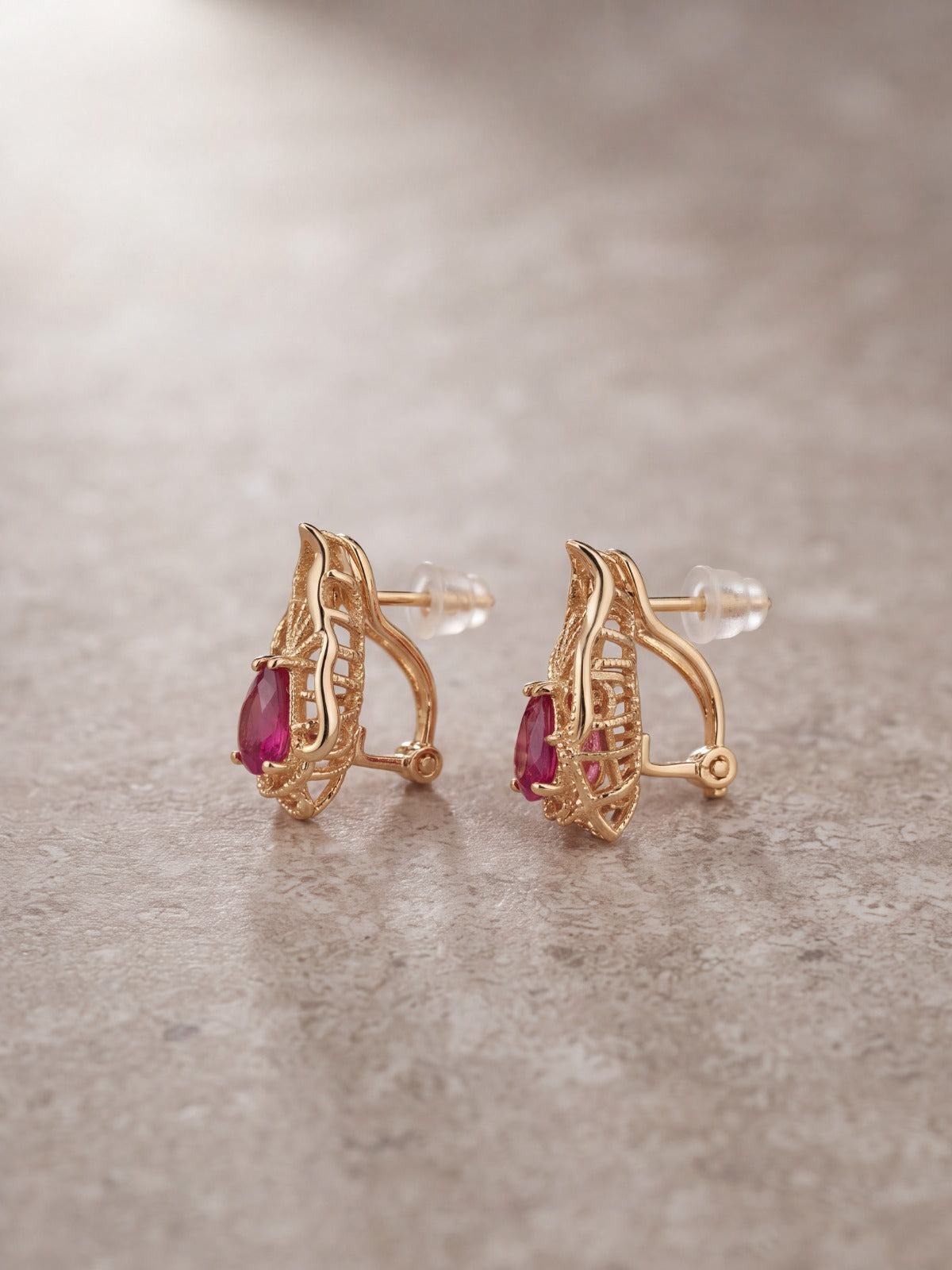 Whisper Bali Pink Teardrop Stud Earrings