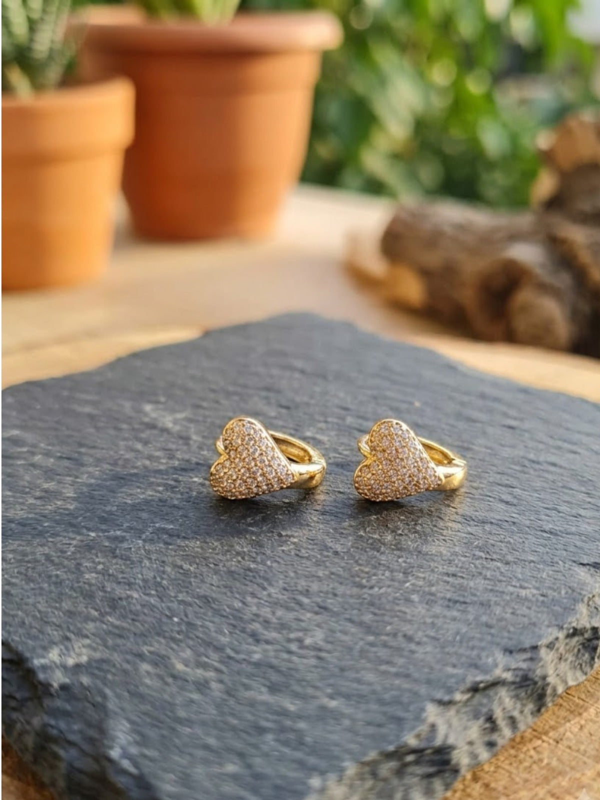 Lovely Heart Pavé Stud Earrings