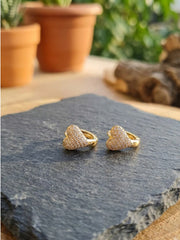 Lovely Heart Pavé Stud Earrings