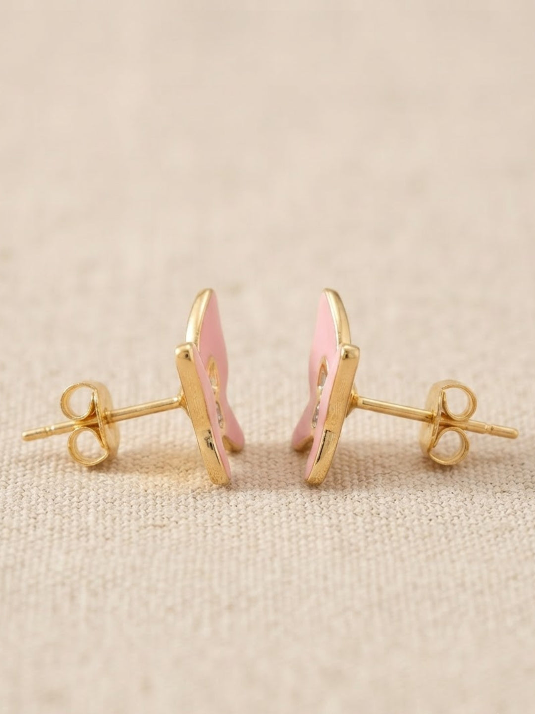Pink Wings Butterfly Stud Earrings