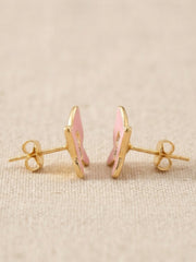 Pink Wings Butterfly Stud Earrings