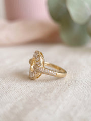 Orbit Circular Halo Crystal Ring