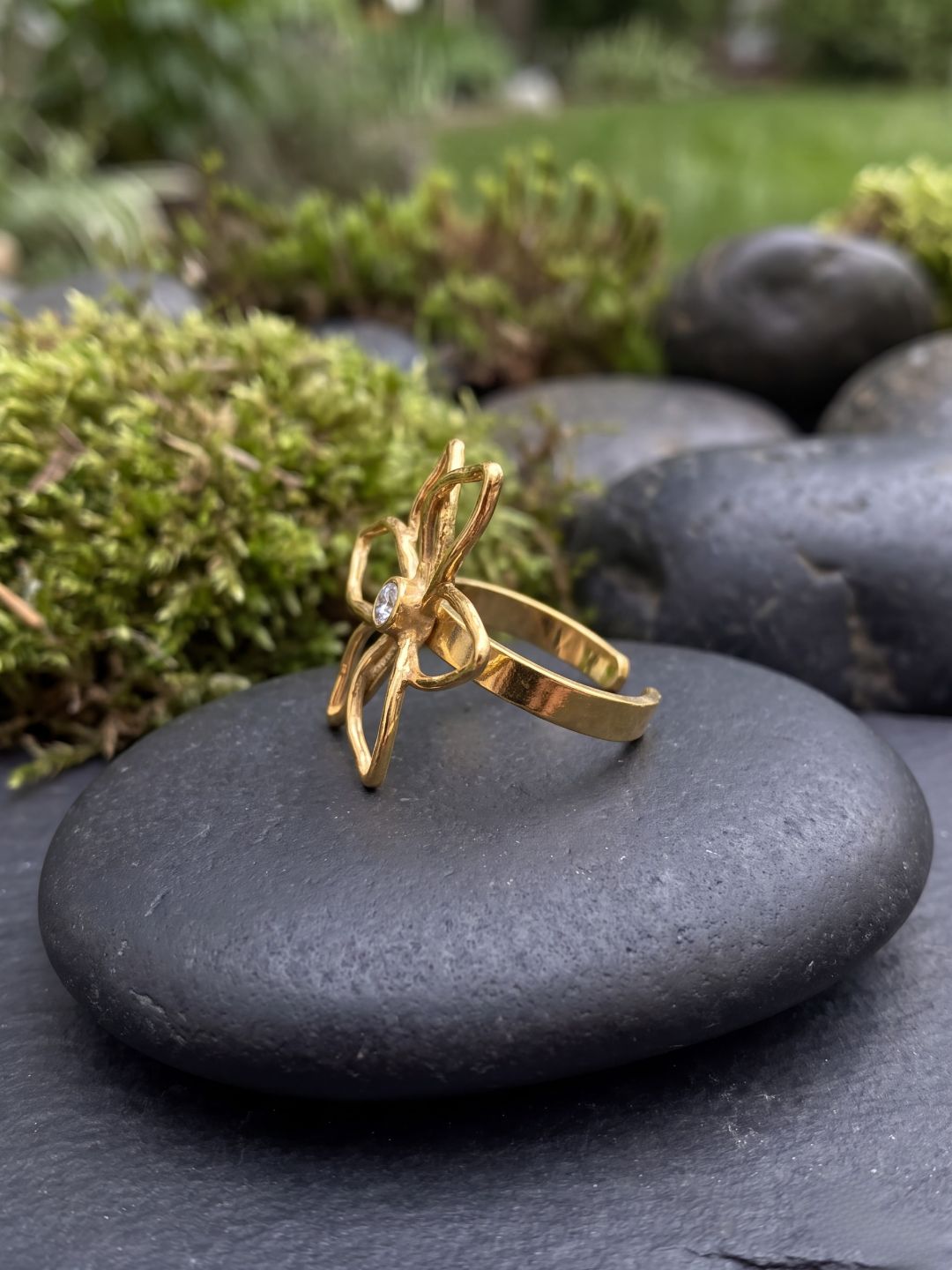 Rich Butterfly Crystal Statement Ring