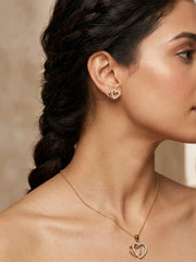 Pookie Pearl Double Heart Necklace Set