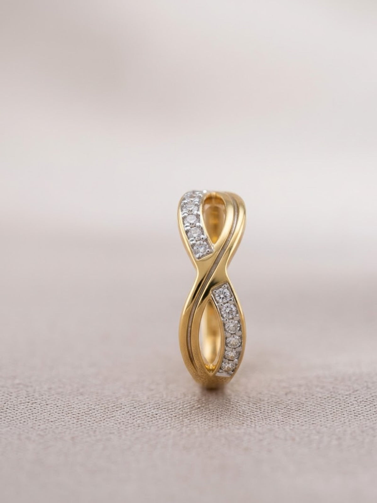 Infinity Twist Pavé Ring