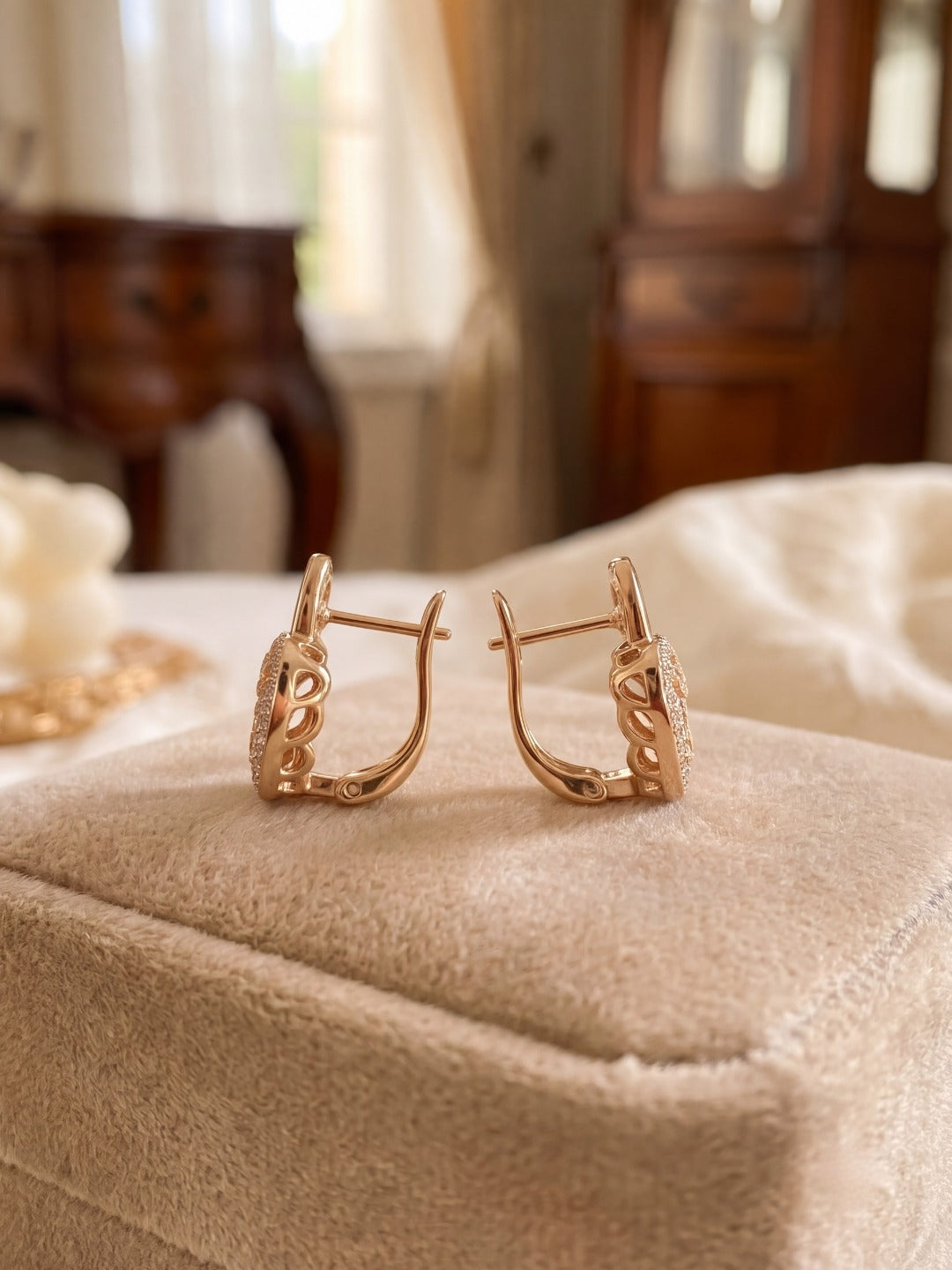 Elegance Heart Frame Hoop Earrings