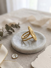 Rich Heavy Crystal Flower Ring