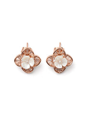 Rose Gold Petal Flower Stud Earrings