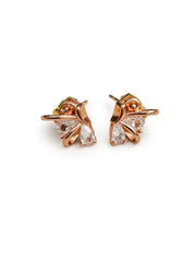 Rose Gold Butterfly Crystal Stud Earrings